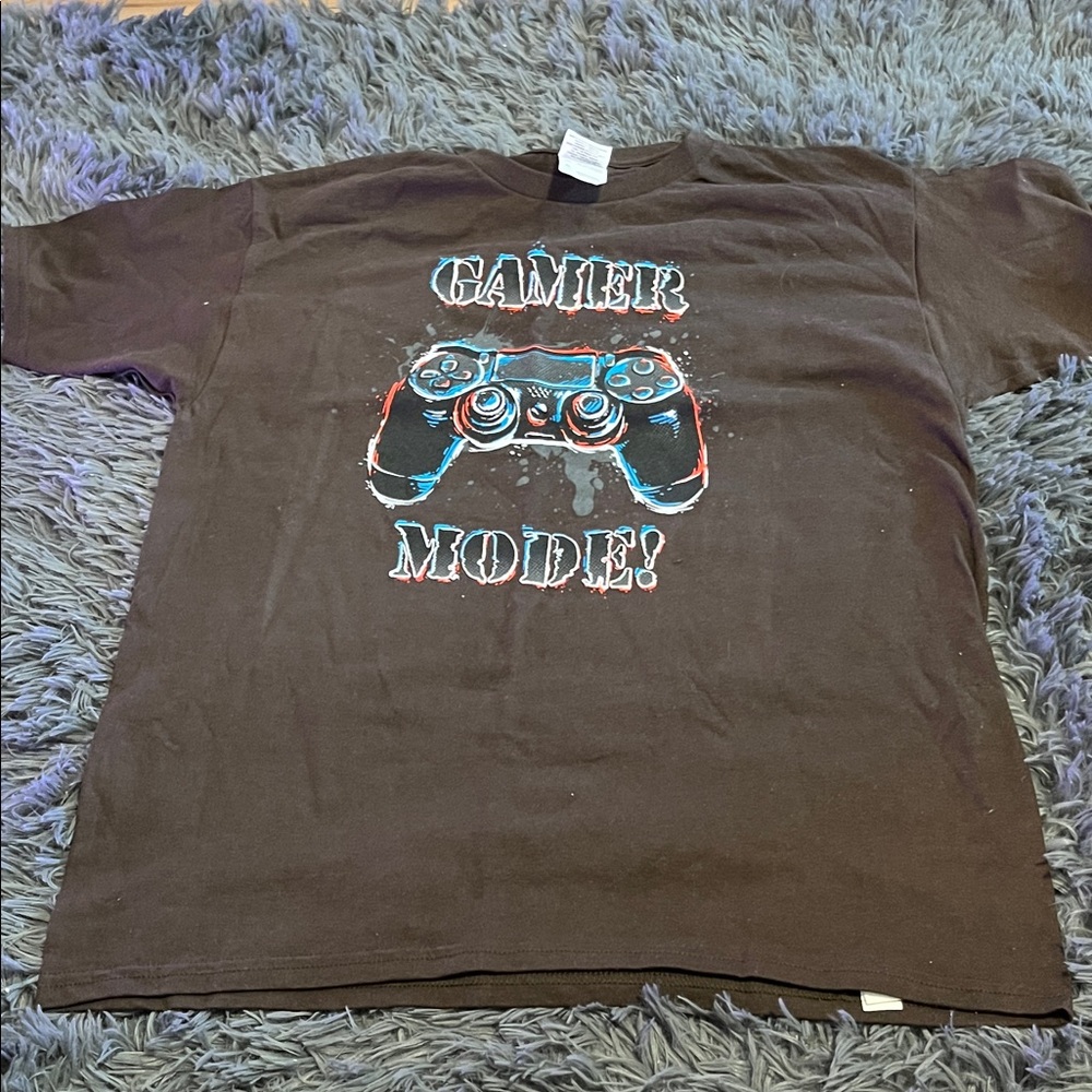 Gildan Gamer Mode T-Shirt with Controller Graphic - Black